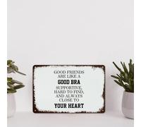 Cartel de metal con cita de estaño, letrero decorativo de metal Good Friends Are Like A Good Bra svg | Svgs para letreros de madera, Best Friend Svg