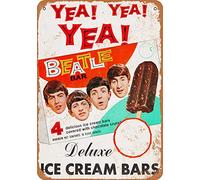 Cartel de metal con diseño de barras de helado de The Beatles de 1965, 20 x 30 cm