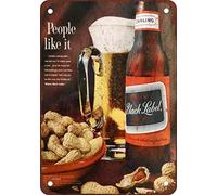 Cartel de metal con diseño de cerveza de 1963 Carling Black Label con aspecto vintage, 20,3 x 30,5 cm