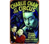 Cartel de metal con diseño de Charlie Chan At The Circus Movie (1936), 20,3 x 30,5 cm, decoración de pared retro vintage