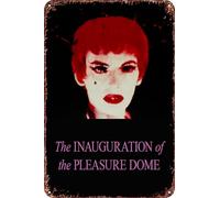 Cartel de metal con diseño de cúpula de la película The Inauguration of the Pleasure Dome para decoración de sala de estar, cafetería, letrero decorativo para pared, 12 x 8 pulgadas