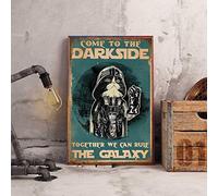 Cartel de metal con diseño de gato Vader Darth Vader Star Wars ideal Come To The Dark Side Together We Can Rule para decoración de pared vintage de 20 x 30 cm