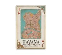 Cartel de metal con diseño de mapa de la ciudad de La Habana y Cuba Boulevard vintage, cartografía de viaje, decoración de pared para cafetería, cueva de hombre, club, bar, oficina, hogar, jardín