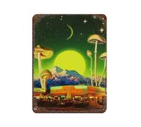 Cartel de metal con diseño de paraíso psicodélico, vintage, para pub, club, cafetería, bar, decoración de pared para el hogar, póster retro de 12 x 16 pulgadas (30 x 40 cm)