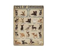 Cartel de metal con diseño de perro chihuahua, póster de conocimiento, placa de pared de metal, decoración de pared, obra de arte, impresión de regalo para el hogar, tienda, oficina, jardín, garaje,