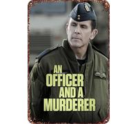 Cartel de metal con texto en inglés "An Officer and a Murderer" para decoración de sala de estar, cafetería, letrero decorativo para pared, 12 x 8 pulgadas
