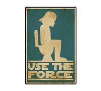 Cartel de metal con texto en inglés "Bathroom Use The Force", para baño, bar, hogar, comedor, decoración de pared, póster de metal, 8 x 12 pulgadas