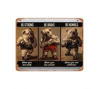 Cartel de metal con texto en inglés «Boxing Bull - Be Strong When You Are Weak, Be Brave When You Are Scared, Be Humble When You Are Victorious, Be Strong When You Are Weak, Be Brave When You Are