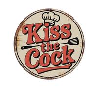 Cartel de metal con texto en inglés "Chef Kiss The Cook"