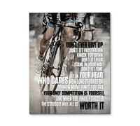 Cartel de metal con texto en inglés "Cycling Don'T Ever Give Up The Struggle Will All Be Worth It", decoración de baño, mural vintage, 20 x 30 cm