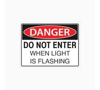Cartel de metal con texto en inglés "DANGER DO NOT ENTER WHEN LIGHT IS FLASHING" (8 x 12 pulgadas) para la serie industrial y comercial