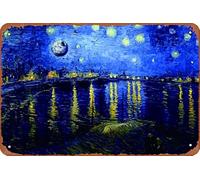 Cartel de metal con texto en inglés "Death Star Starry Night Over The Rhone Van Gogh" para interiores y exteriores, 20,3 x 30,5 cm