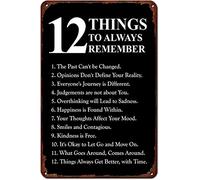 Cartel de metal con texto en inglés "Discipline 12 Things To Always Remember", póster retro para cafetería, bar, gimnasio, sala de estar, baño, cocina, hogar, decoración de pared, placa de regalo, 8 x