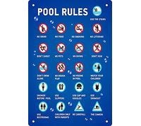 Cartel de metal con texto en inglés «Drinking Is Prohibited By Pool Rules», de 20 x 30,5 cm