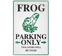 Cartel de metal con texto en inglés "Frog Parking Only" para el hogar, bar, pub, 20,3 x 30,5 cm