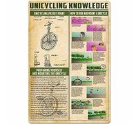 Cartel de metal con texto en inglés «How to Ride and Mount» sobre monociclo para amantes de los deportes, garaje, hogar, cocina, decoración de pared, 12 x 16 pulgadas