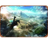 Cartel de metal con texto en inglés "Into The Battle Dynasty Warriors 9 Game", 20 x 30 cm, decoración de pared retro vintage
