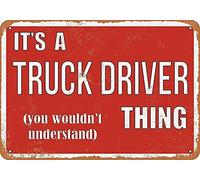 Cartel de metal con texto en inglés "It'S A Truck Driver Thing Garage Club" para pared o dormitorio, 20,3 x 30,5 cm