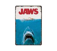 Cartel de metal con texto en inglés "Jaws", para colgar en la pared, cocina, cobertizo, garaje, 20,3 x 30,5 cm