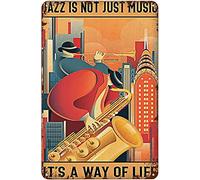 Cartel de metal con texto en inglés "Jazz Is Not Just Music It'S A Way Of Life For Street Garage", decoración de pared, póster de metal de 8 x 12 pulgadas