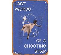 Cartel de metal con texto en inglés "Last Words of a Shooting Star", retro, decorativo, vintage, 12 x 8 pulgadas