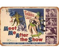 Cartel de metal con texto en inglés "Meet Me After the Show" (20,3 x 30,5 cm), decoración de pared retro vintage