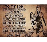 Cartel de metal con texto en inglés «Mom to My Son Never Feel That You are Alone» de Viking Warrior Mom to My Son Never Feel That You are Alone, letrero de metal para pintura de hierro, regalo