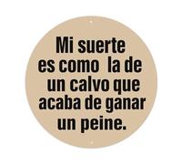 Cartel de metal con texto en inglés «My Luck Is Like That of A Bald Man Who Just Won A Combine» para jardín, dormitorio, cafetería, bar, cueva de hombre, decoración de pared, póster de metal de 8 x 8