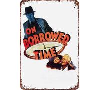 Cartel de metal con texto en inglés "On Borrowed Time" para decoración de sala de estar, cafetería, letrero decorativo para pared, 30,5 x 20,3 cm