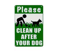 Cartel de metal con texto en inglés «Please Clean Up After Your Dog» para jardín, dormitorio, cafetería, bar, cueva de hombre, decoración de pared del hogar, póster de metal de 8 x 12 pulgadas