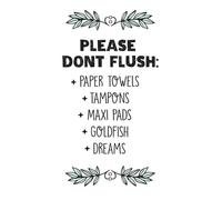 Cartel de metal con texto en inglés "Please Don'T Flush Toilet Rules Bathroom Rules" (Reglas de baño, decoración de pared, decoración de pared, 8 x 12 pulgadas)