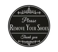 Cartel de metal con texto en inglés «Please Remove Your Shoes» con texto en inglés "Thank You", estilo vintage, para jardín, dormitorio, cafetería, bar, cueva de hombre, decoración de pared, póster de