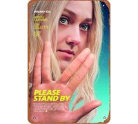 Cartel de metal con texto en inglés «Please Stand By Plaque», 20,3 x 30,5 cm, decoración de pared retro vintage