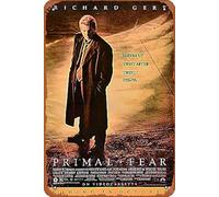 Cartel de metal con texto en inglés "Primal Fear", panel de pared para interiores y exteriores, retro, póster vintage de 8 x 12 pulgadas