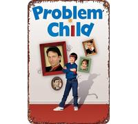 Cartel de metal con texto en inglés "Problem Child Movie" para decoración de sala de estar, cafetería, letrero decorativo para pared, 30,5 x 20,3 cm