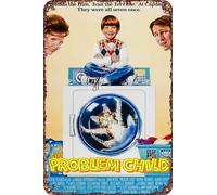 Cartel de metal con texto en inglés "Problem Child Movie" para decoración de sala de estar, cafetería, letrero decorativo para pared, 30,5 x 20,3 cm