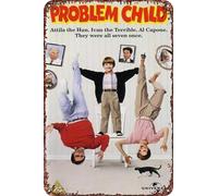 Cartel de metal con texto en inglés "Problem Child Movie" para decoración de sala de estar, cafetería, letrero decorativo para pared, 30,5 x 20,3 cm