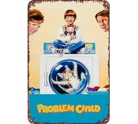 Cartel de metal con texto en inglés "Problem Child Movie" para decoración de sala de estar, cafetería, letrero decorativo para pared, 30,5 x 20,3 cm