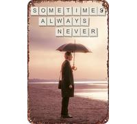 Cartel de metal con texto en inglés "Sometimes Always Never Movie", retro, divertido, decoración de pared para el hogar, 8 x 12 pulgadas