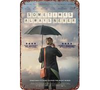 Cartel de metal con texto en inglés "Sometimes Always Never Movie", retro, divertido, decoración de pared para el hogar, 8 x 12 pulgadas