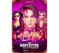 Cartel de metal con texto en inglés "The Babysitter: Killer Queen" de la serie de televisión, 20,3 x 30,5 cm, decoración de pared retro vintage
