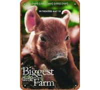 Cartel de metal con texto en inglés "The Biggest Little Farm" para decoración de pared de 8 x 12 pulgadas