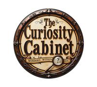 Cartel de metal con texto en inglés "The Curiosity Cabinet Wonders Within", estilo vintage, para el hogar, bar, jardín, pared, 20,3 x 30,5 cm