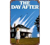 Cartel de metal con texto en inglés "The Day After Movie" para decoración de sala de estar, cafetería, letrero decorativo para pared, 30,5 x 20,3 cm