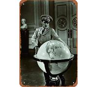 Cartel de metal con texto en inglés "The Great Dictator" (1940) IMDB Top 250 para decoración de pared retro vintage