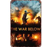Cartel de metal con texto en inglés "The War Below" para decoración de sala de estar, cafetería, letrero decorativo para pared, 12 x 8 pulgadas
