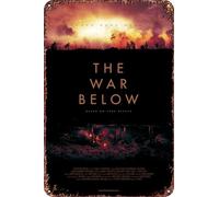 Cartel de metal con texto en inglés "The War Below" para decoración de sala de estar, cafetería, letrero decorativo para pared, 12 x 8 pulgadas