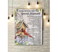 Cartel de metal con texto en inglés «To My Husband In Loving Memory Of A Very Special Husband» (20,3 x 30,5 cm)