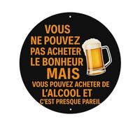 Cartel de metal con texto en inglés «You Can't Buy Happiness But You Can Buy Alcohol And It's Almost The Same Tin Sign» de estilo vintage para el hogar, bar, jardín, 20,3 x 30,5 cm