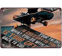 Cartel de metal con texto en inglés "Your Talent Is God's Gift To You", póster de taberna para garaje, hombre, cueva, club, novedad e interesante decoración de pared para baño, inodoro, 30,5 x 40,6 cm